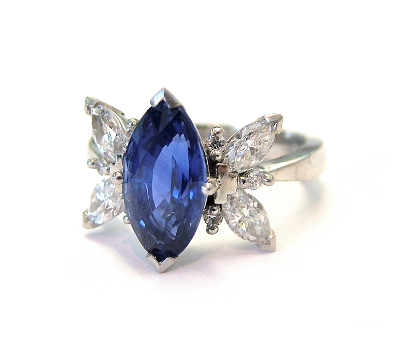 Sapphire and Diamond cocktail ring