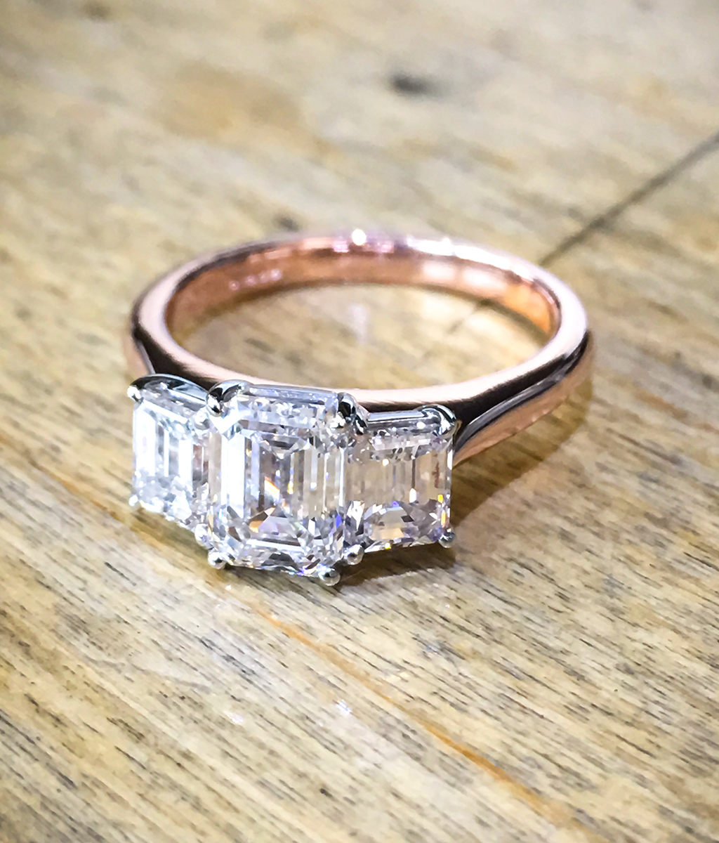 Rose Gold & Diamond Trilogy Engagement Ring