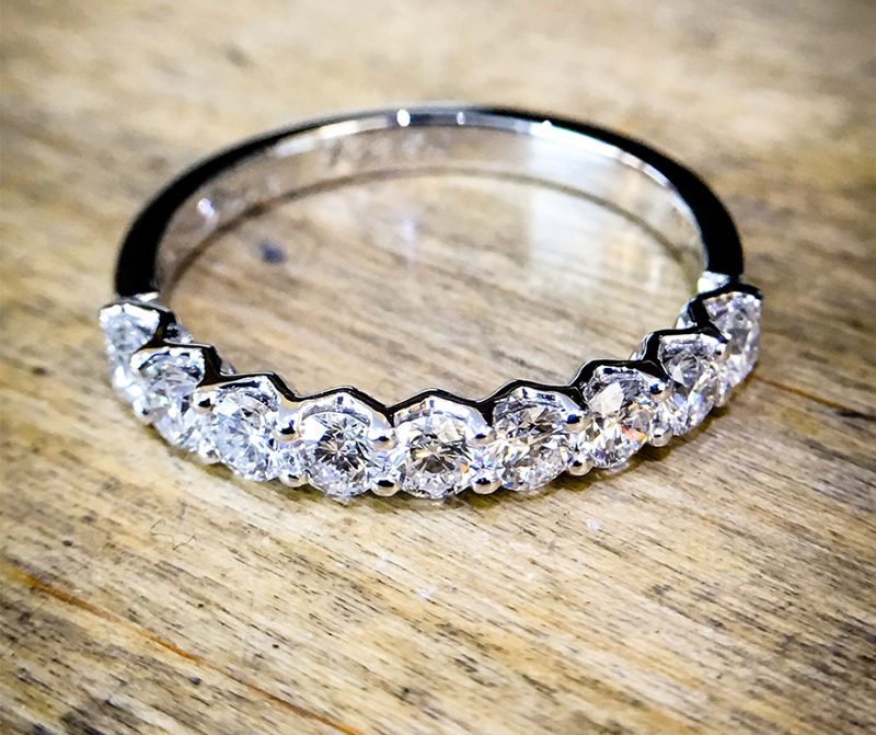 ETERNITY RINGS Diamond & Platinum Shared Claw Half Eternity Max Diamonds Bespoke Jeweler