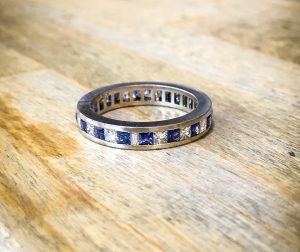 Diamond & Platinum Princess Cut Full Eternity Band