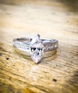 Marquise platinum engagement ring
