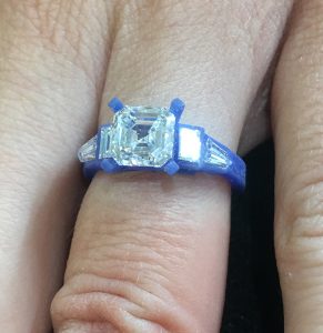 3D CAD model for asscher cut ring