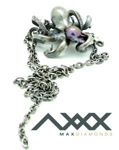 Blackened Silver octopus pendant 3Design