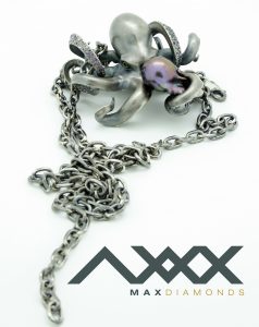 Blackened Silver octopus pendant 3Design